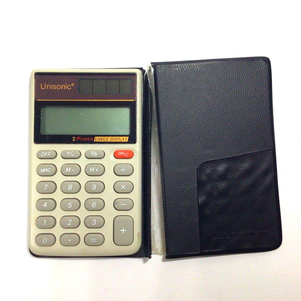 Vintage Unisonic Power Large Display Calculator Solar Battery